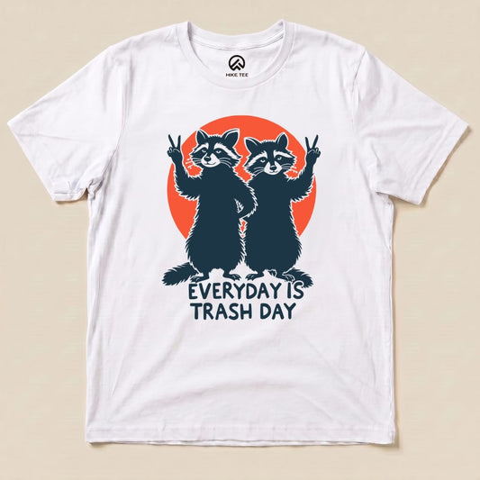 Trash Day Raccoon Shirt Hike Tee T-Shirt White / S