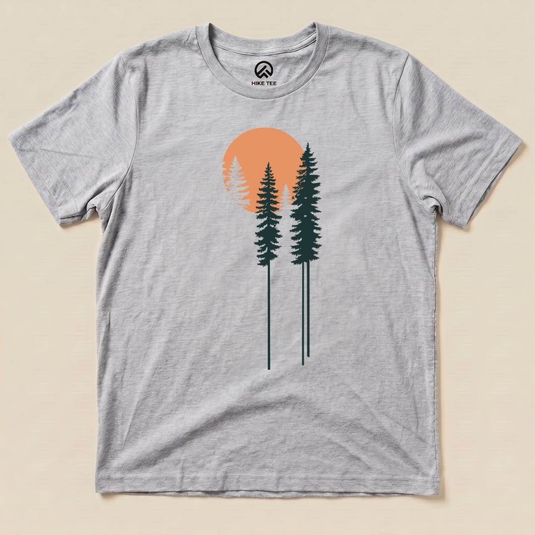 Trees and Moon Shirt Hike Tee T-Shirt Athletic Heather / S