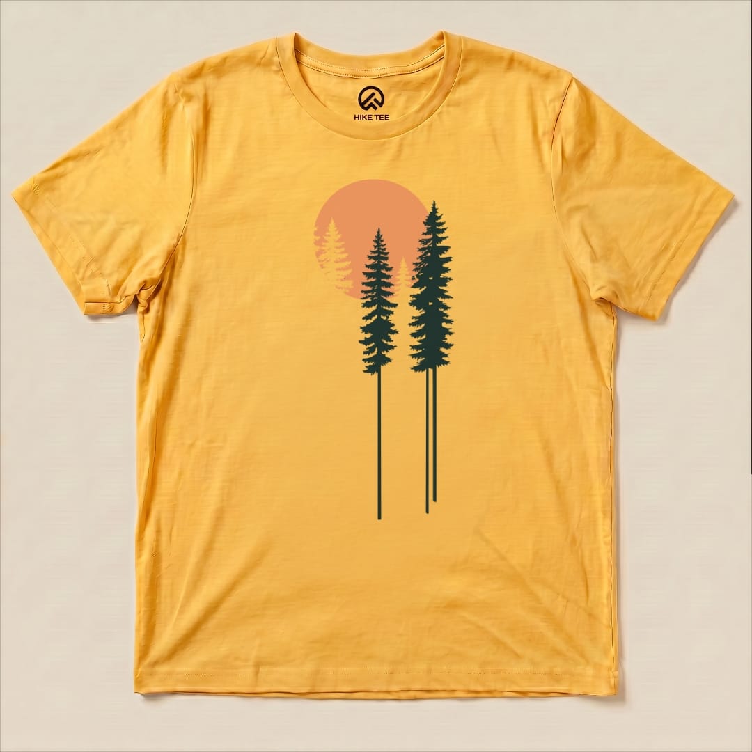 Trees and Moon Shirt Hike Tee T-Shirt Gold / S