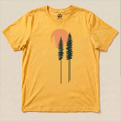 Trees and Moon Shirt Hike Tee T-Shirt Gold / S
