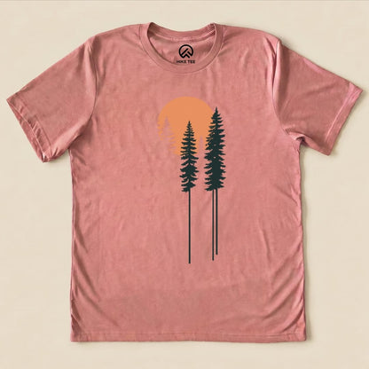 Trees and Moon Shirt Hike Tee T-Shirt Heather Mauve / S