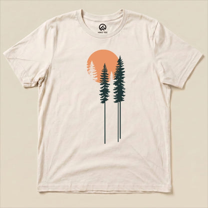Trees and Moon Shirt Hike Tee T-Shirt Natural / S