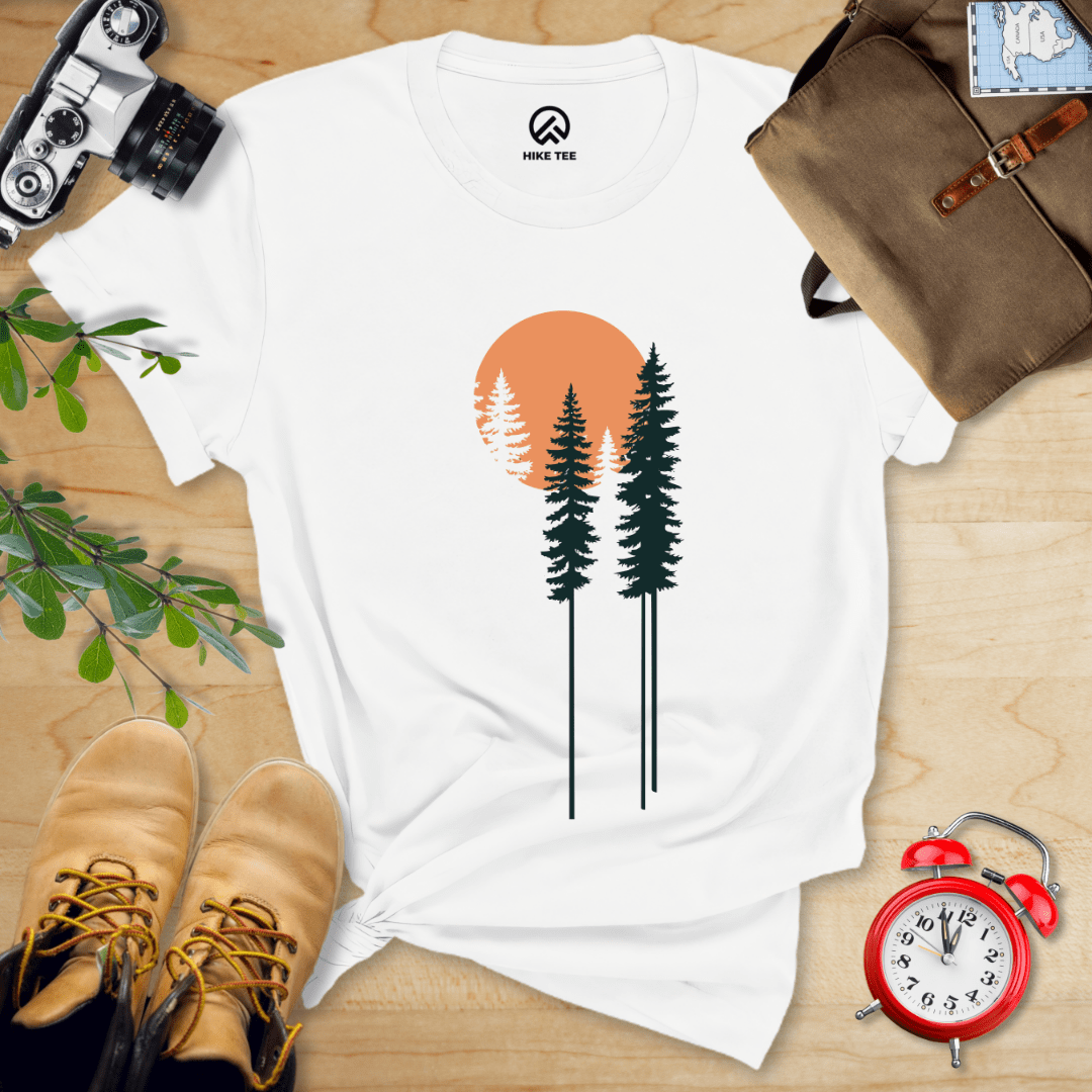 Hike Tee T-Shirt White / S Trees and Moon Shirt