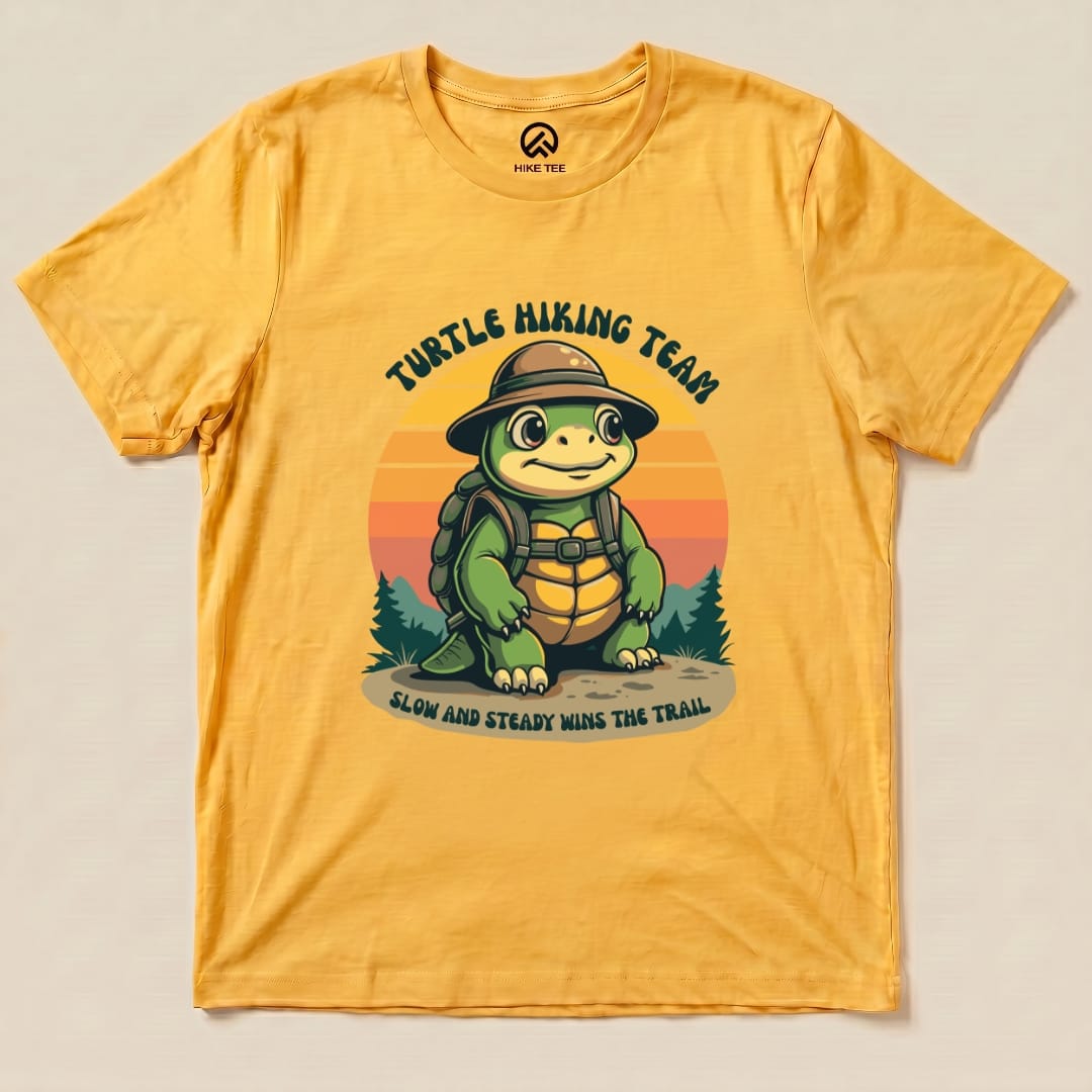 Turtle Hiking Team Shirt Hike Tee T-Shirt Gold / S