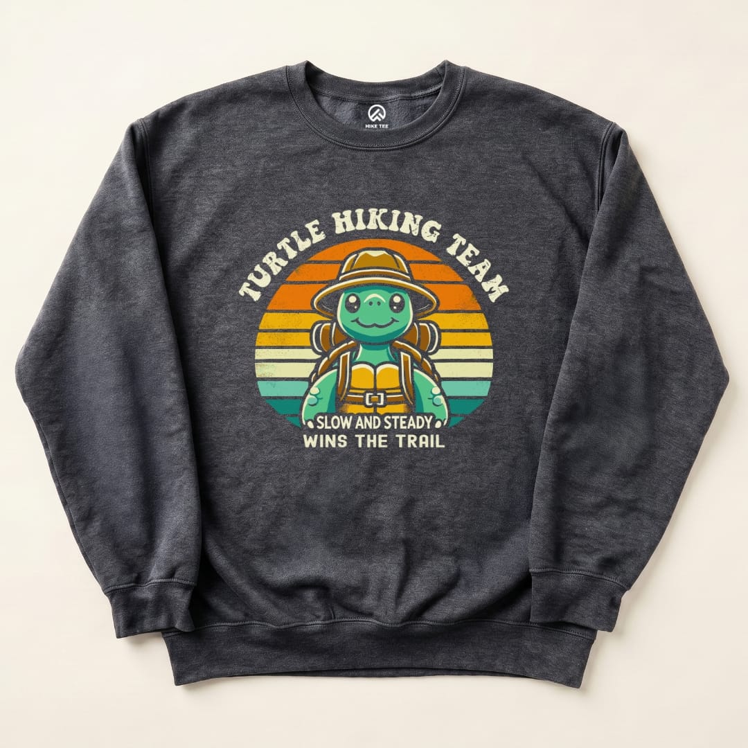 Turtle Hiking Team Sweatshirt Hike Tee Sweatshirt Dark Heather / S