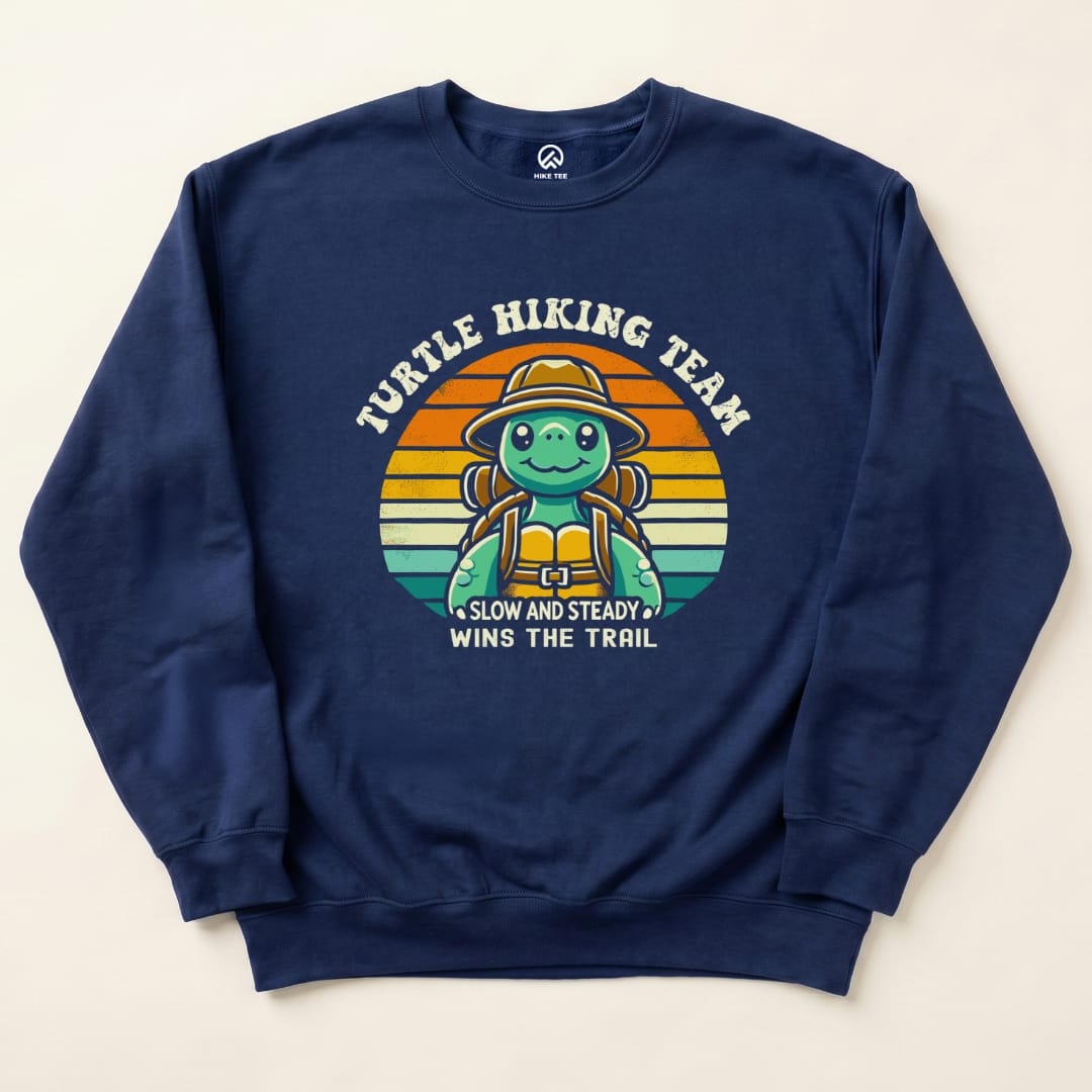Turtle Hiking Team Sweatshirt Hike Tee Sweatshirt Navy / S