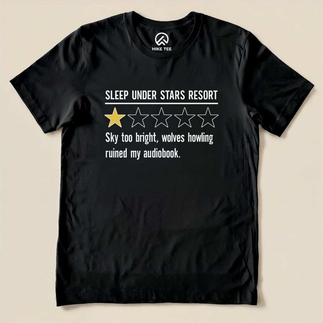 Under Stars Resort Review Shirt Hike Tee T-Shirt Black / S