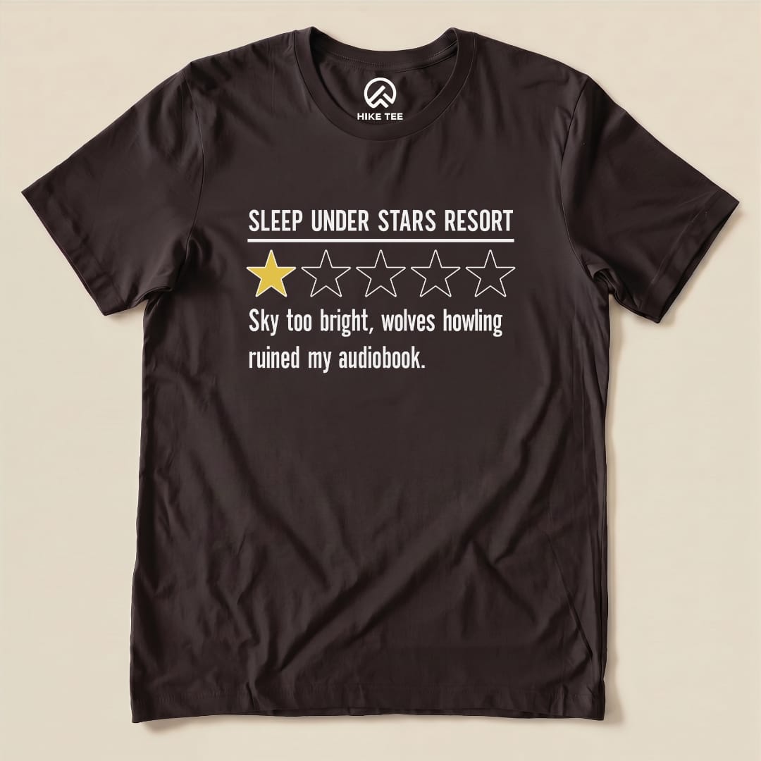 Under Stars Resort Review Shirt Hike Tee T-Shirt Brown / S