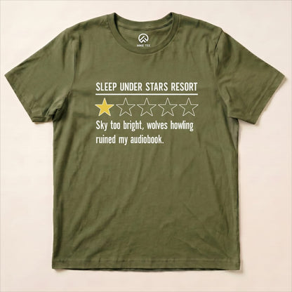Under Stars Resort Review Shirt Hike Tee T-Shirt Military Green / S