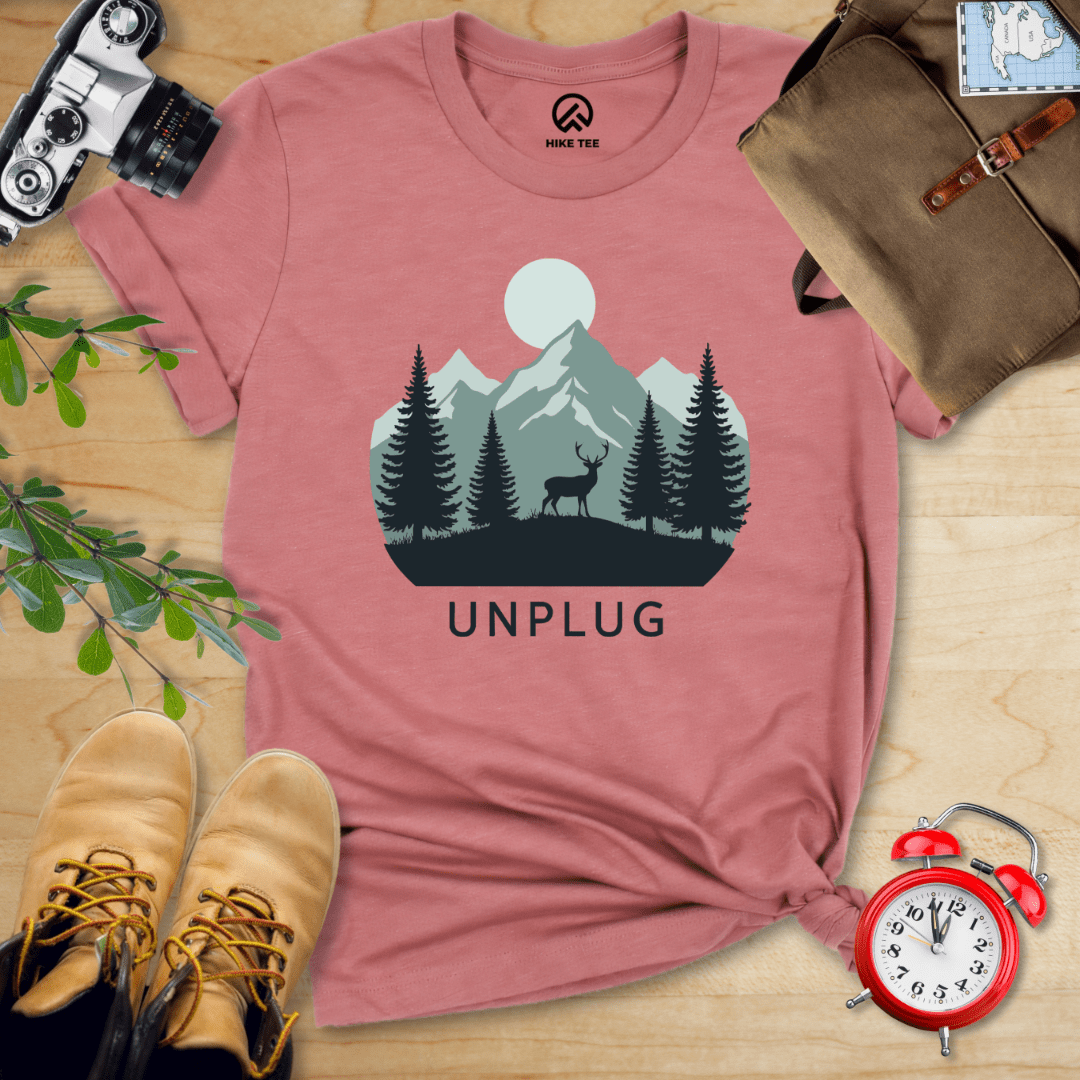 Hike Tee T-Shirt Heather Mauve / S Unplug Shirt