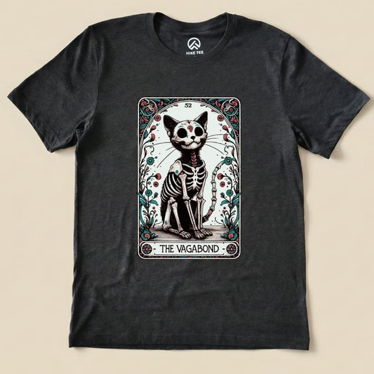 Vagabond Tarot Card Cat Shirt Hike Tee T-Shirt Dark Grey Heather / S