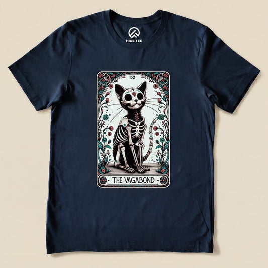 Vagabond Tarot Card Cat Shirt Hike Tee T-Shirt Navy / S