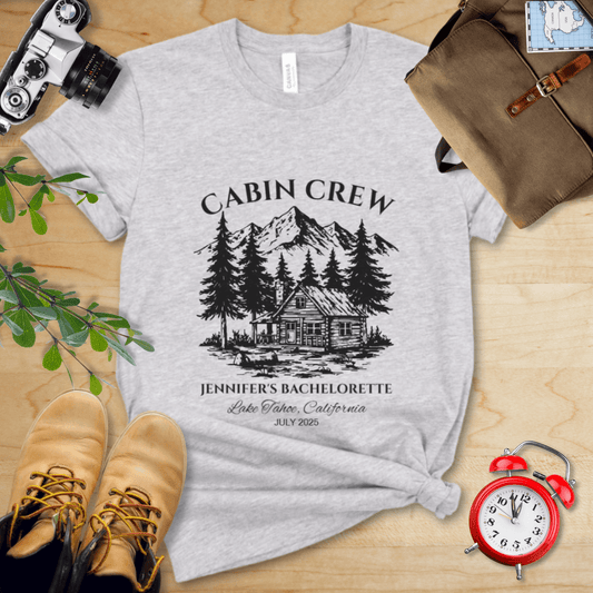 AnywherePOD T-Shirt Athletic Heather / S Vintage Hiking Bachelorette Party Shirt with Personalization