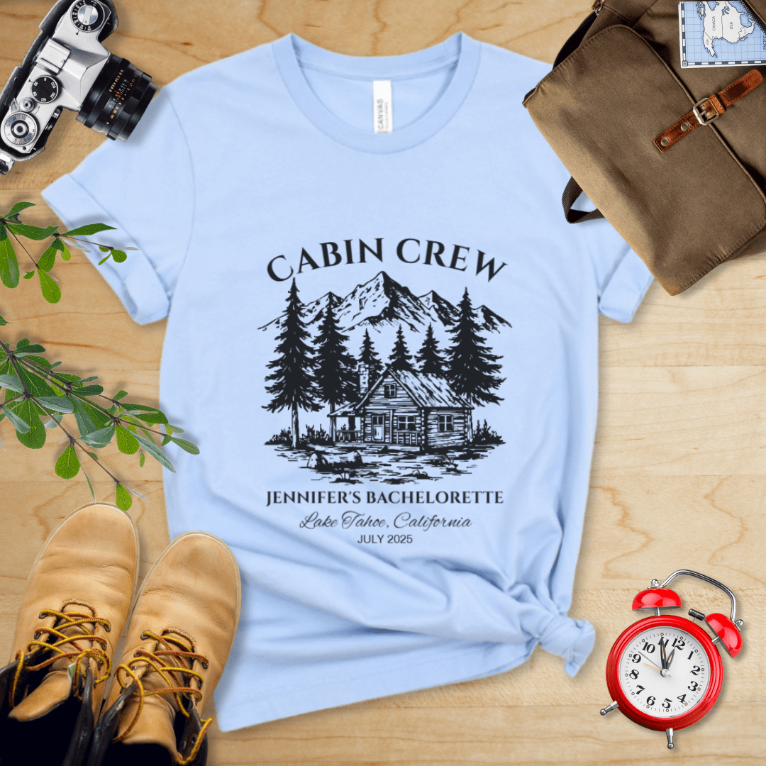 AnywherePOD T-Shirt Baby Blue / S Vintage Hiking Bachelorette Party Shirt with Personalization