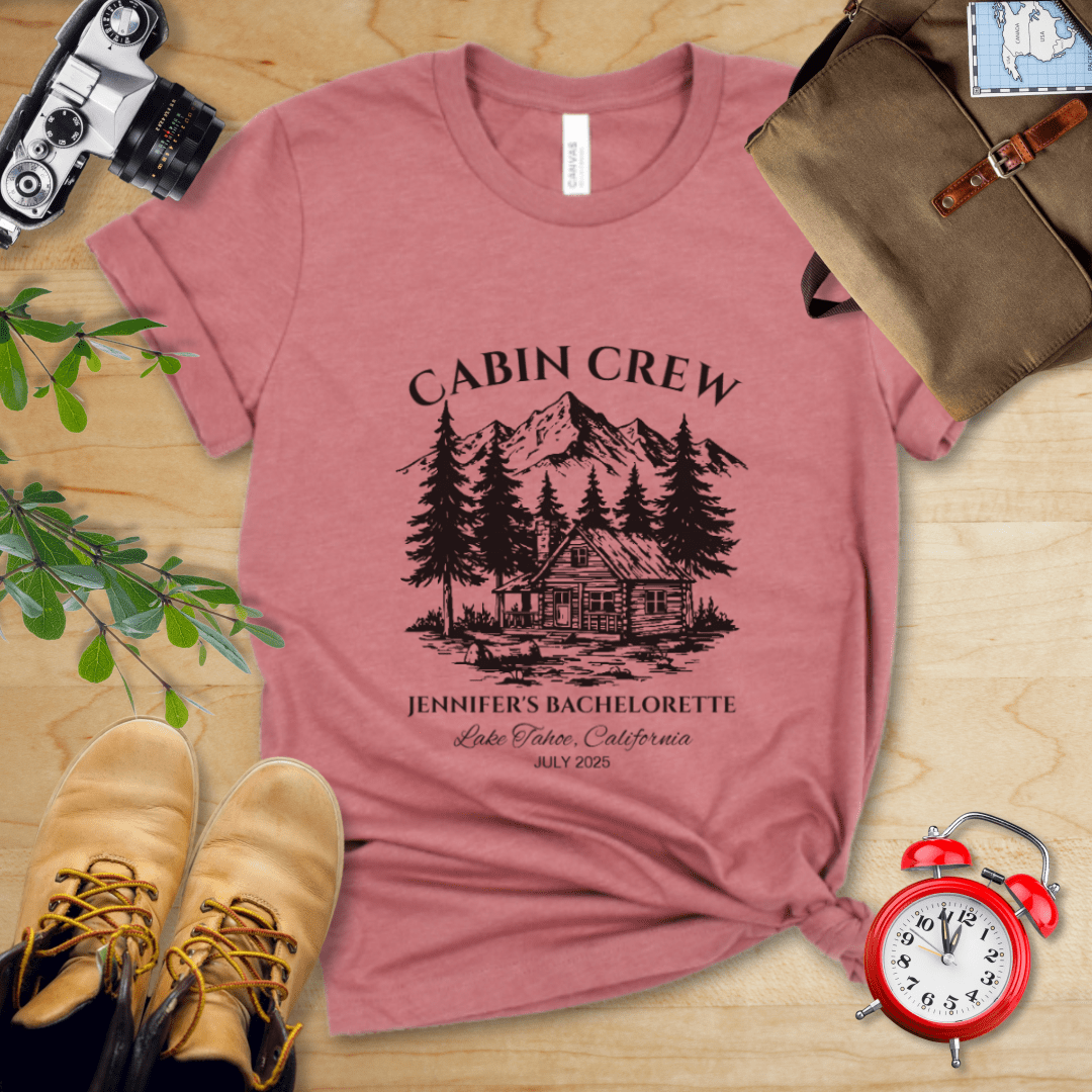 AnywherePOD T-Shirt Heather Mauve / S Vintage Hiking Bachelorette Party Shirt with Personalization
