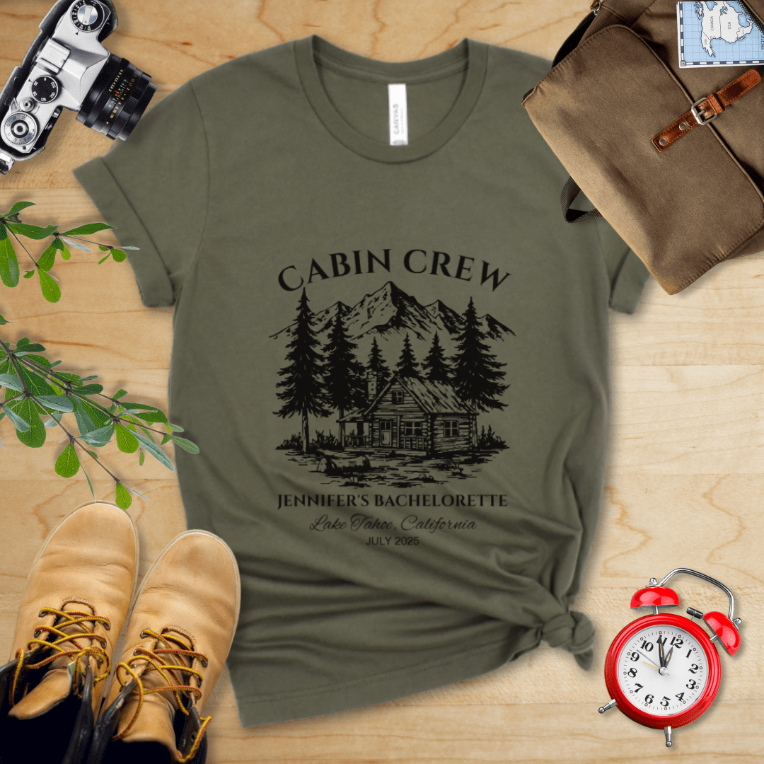 AnywherePOD T-Shirt Military Green / S Vintage Hiking Bachelorette Party Shirt with Personalization