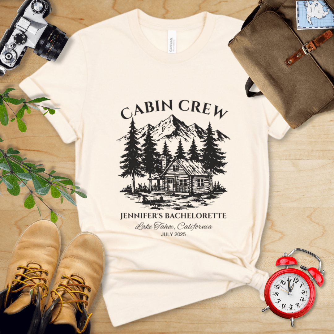 AnywherePOD T-Shirt Natural / S Vintage Hiking Bachelorette Party Shirt with Personalization