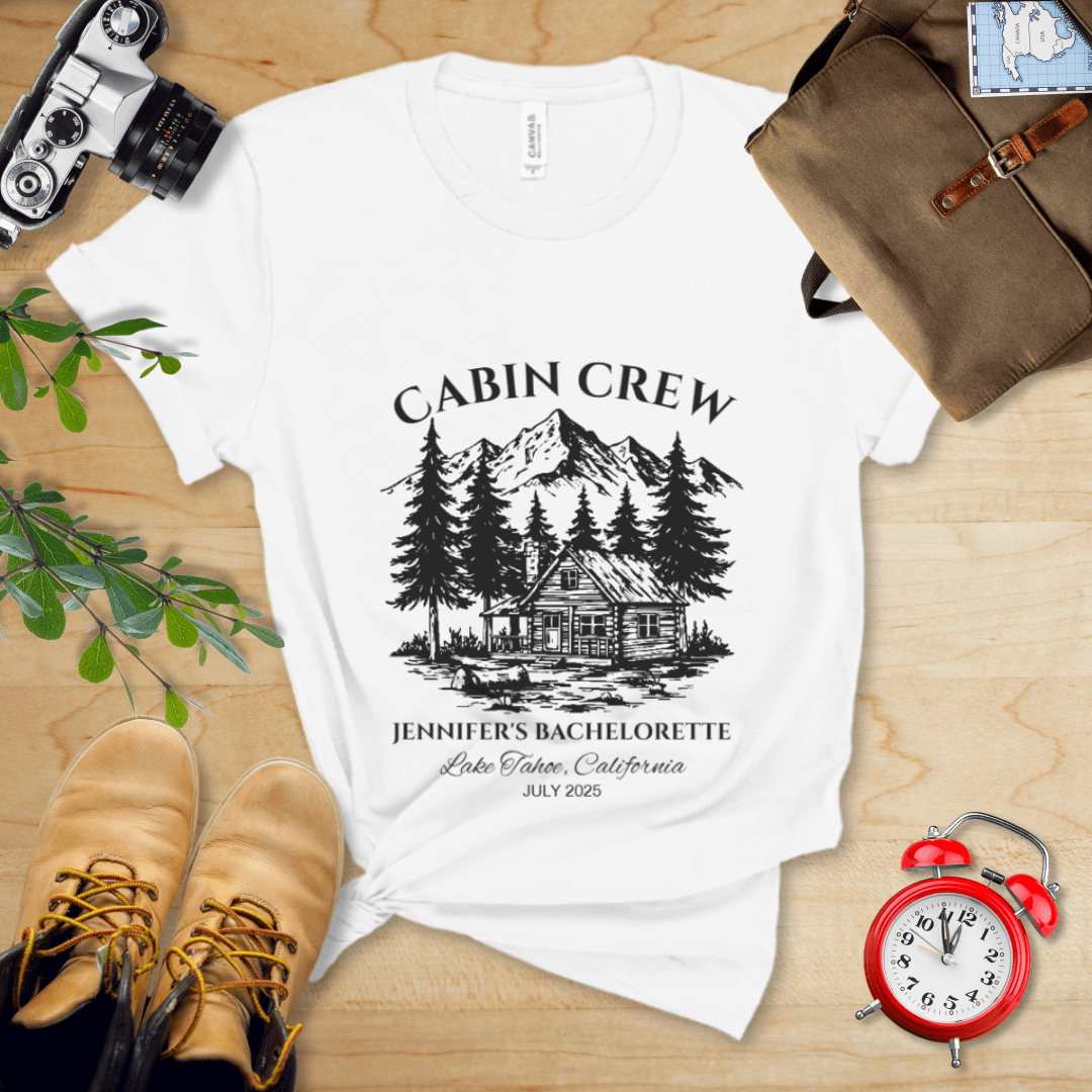 AnywherePOD T-Shirt White / S Vintage Hiking Bachelorette Party Shirt with Personalization