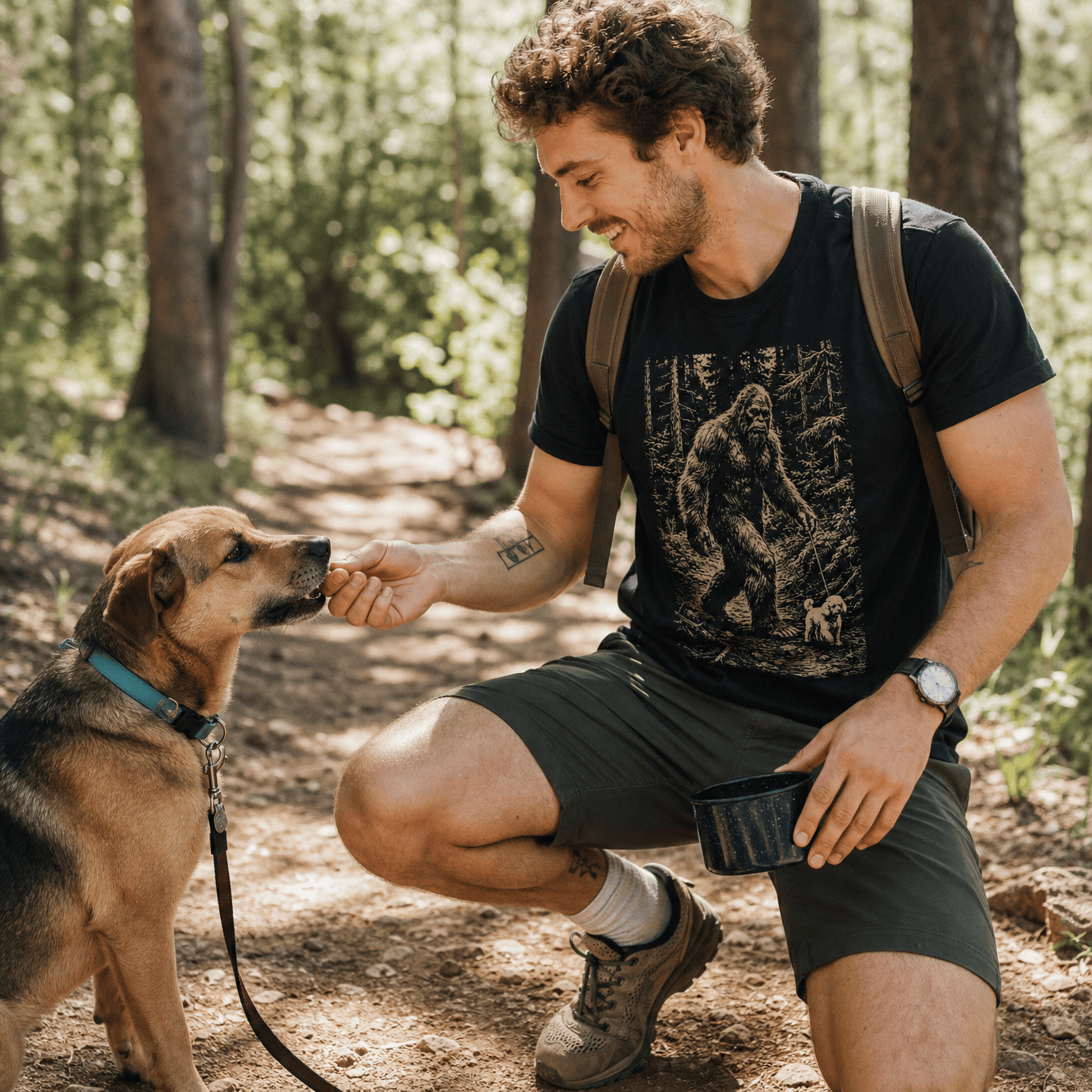 Walking the Dog Shirt Hike Tee T-Shirt