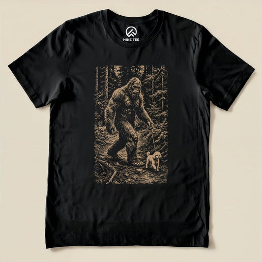 Walking the Dog Shirt Hike Tee T-Shirt Black / S