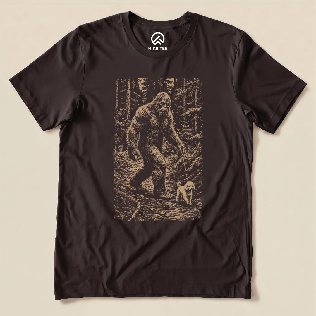 Walking the Dog Shirt Hike Tee T-Shirt Brown / S