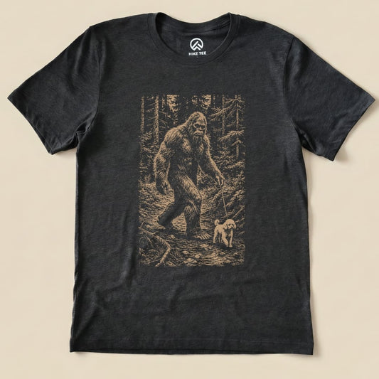 Walking the Dog Shirt Hike Tee T-Shirt Dark Grey Heather / S