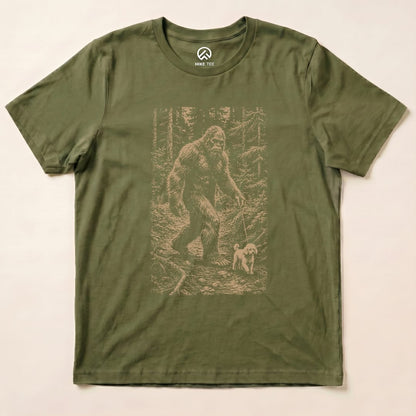 Walking the Dog Shirt Hike Tee T-Shirt Military Green / S