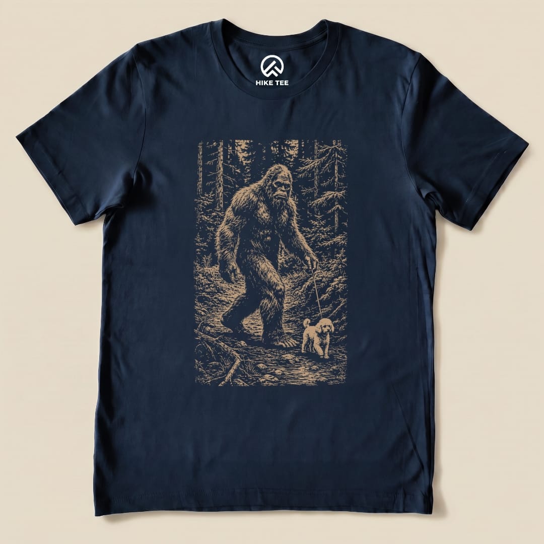 Walking the Dog Shirt Hike Tee T-Shirt Navy / S