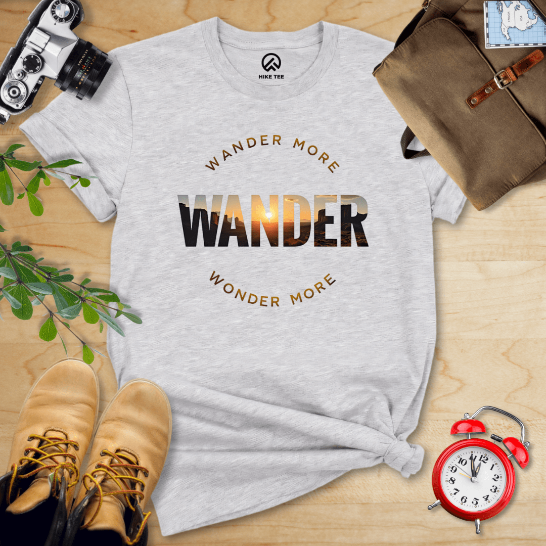 Hike Tee T-Shirt Athletic Heather / S Wander More Shirt