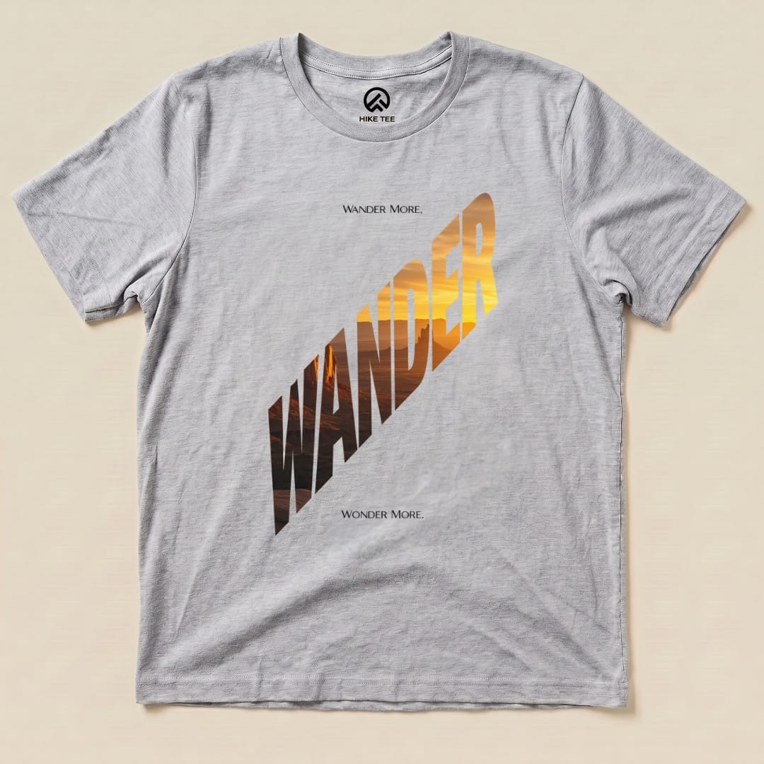 Wander More Shirt Hike Tee T-Shirt Athletic Heather / S