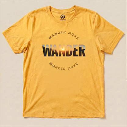 Wander More Shirt Hike Tee T-Shirt Gold / S