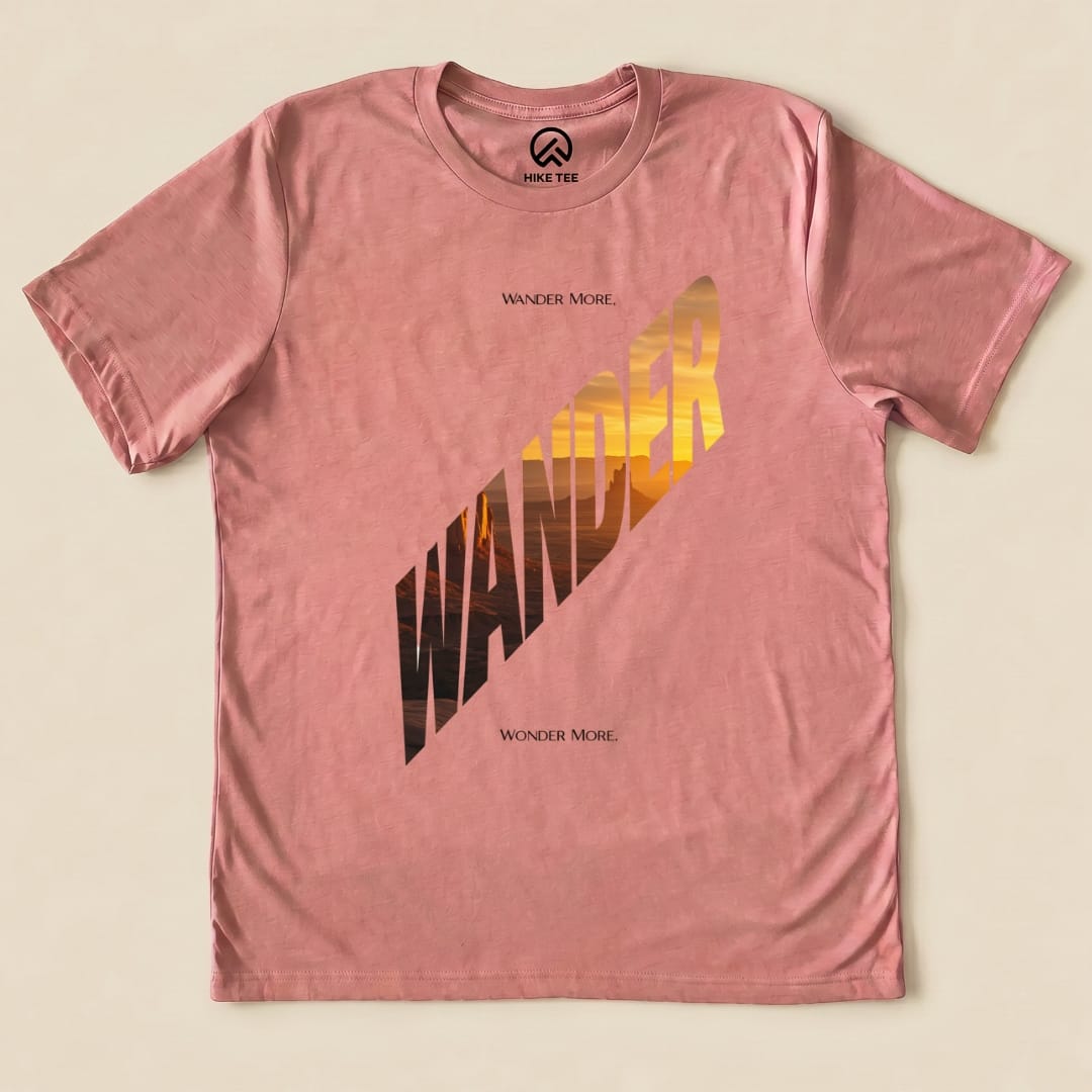 Wander More Shirt Hike Tee T-Shirt Heather Mauve / S
