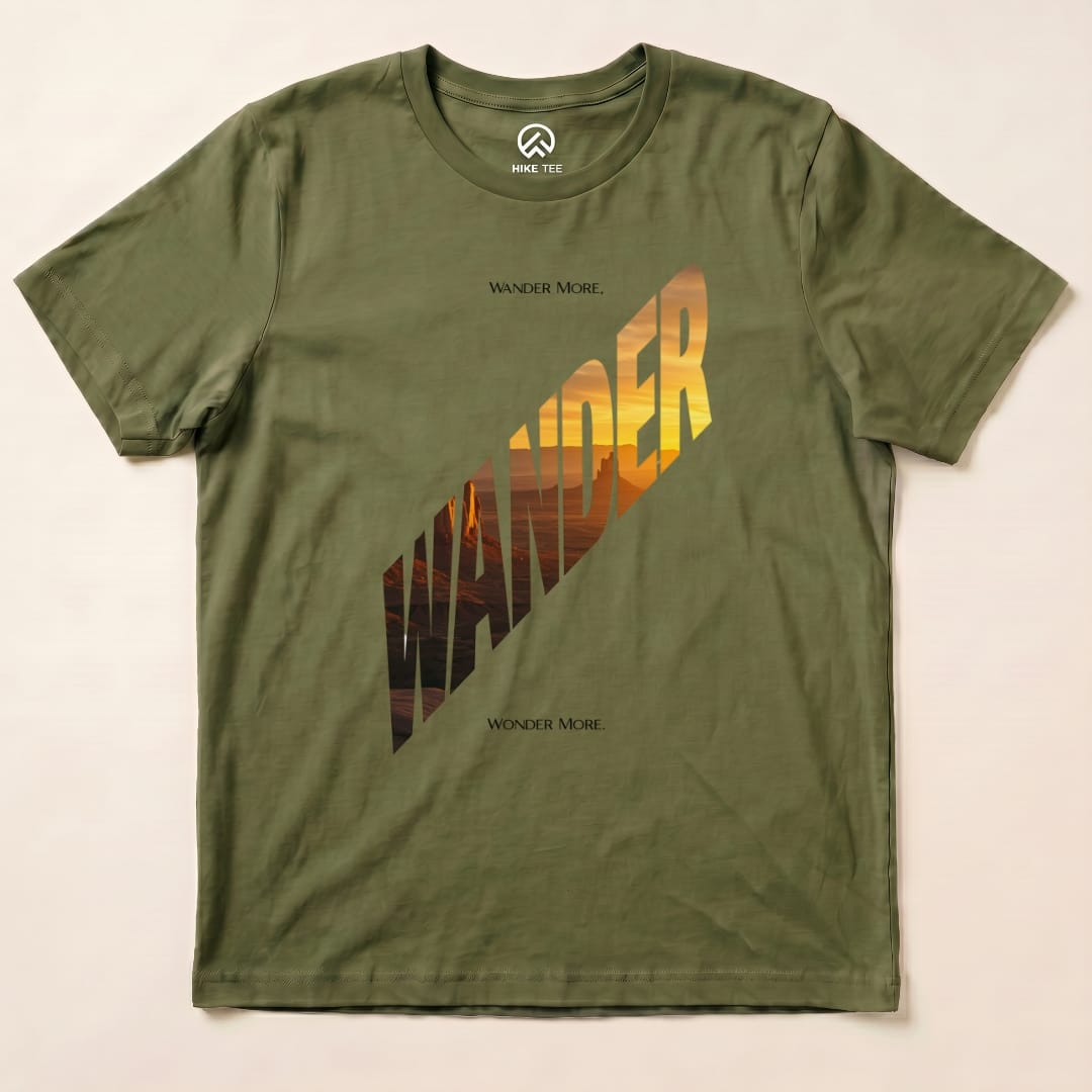 Wander More Shirt Hike Tee T-Shirt Military Green / S