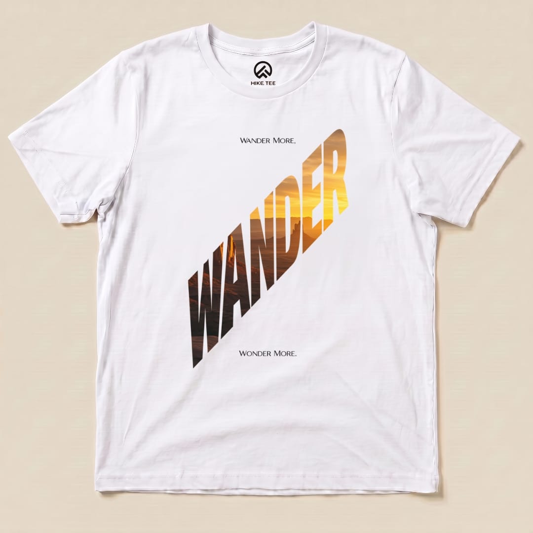 Wander More Shirt Hike Tee T-Shirt White / S