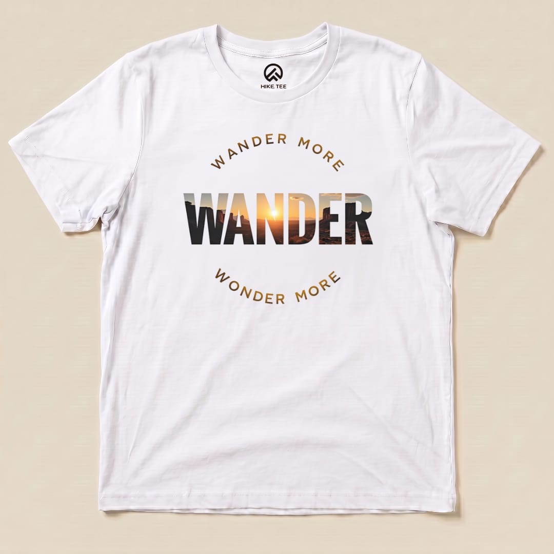 Wander More Shirt Hike Tee T-Shirt White / S