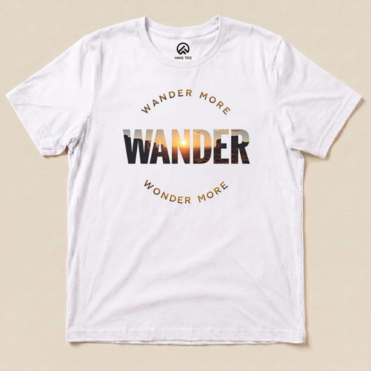 Wander More Shirt Hike Tee T-Shirt White / S