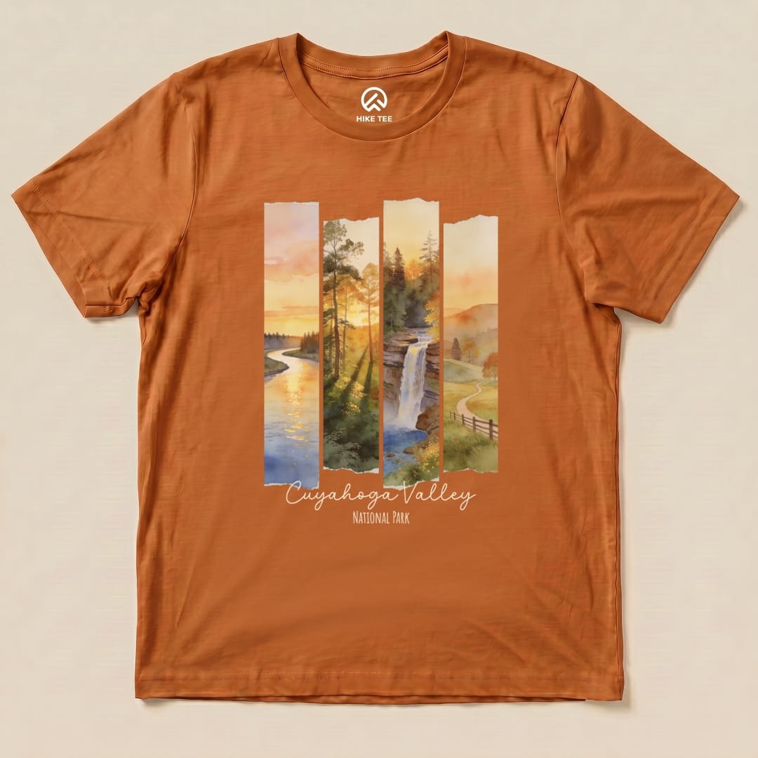 Hike Tee T-Shirt Autumn / S Watercolor Cuyahoga Valley National Park Shirt