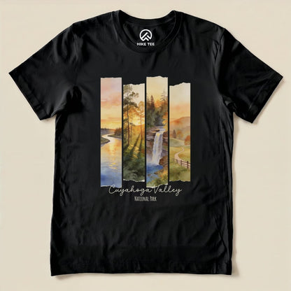 Hike Tee T-Shirt Black / S Watercolor Cuyahoga Valley National Park Shirt