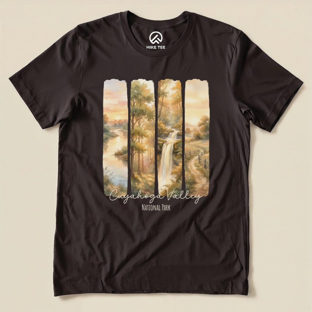 Hike Tee T-Shirt Brown / S Watercolor Cuyahoga Valley National Park Shirt
