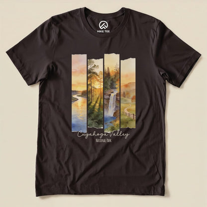Hike Tee T-Shirt Brown / S Watercolor Cuyahoga Valley National Park Shirt