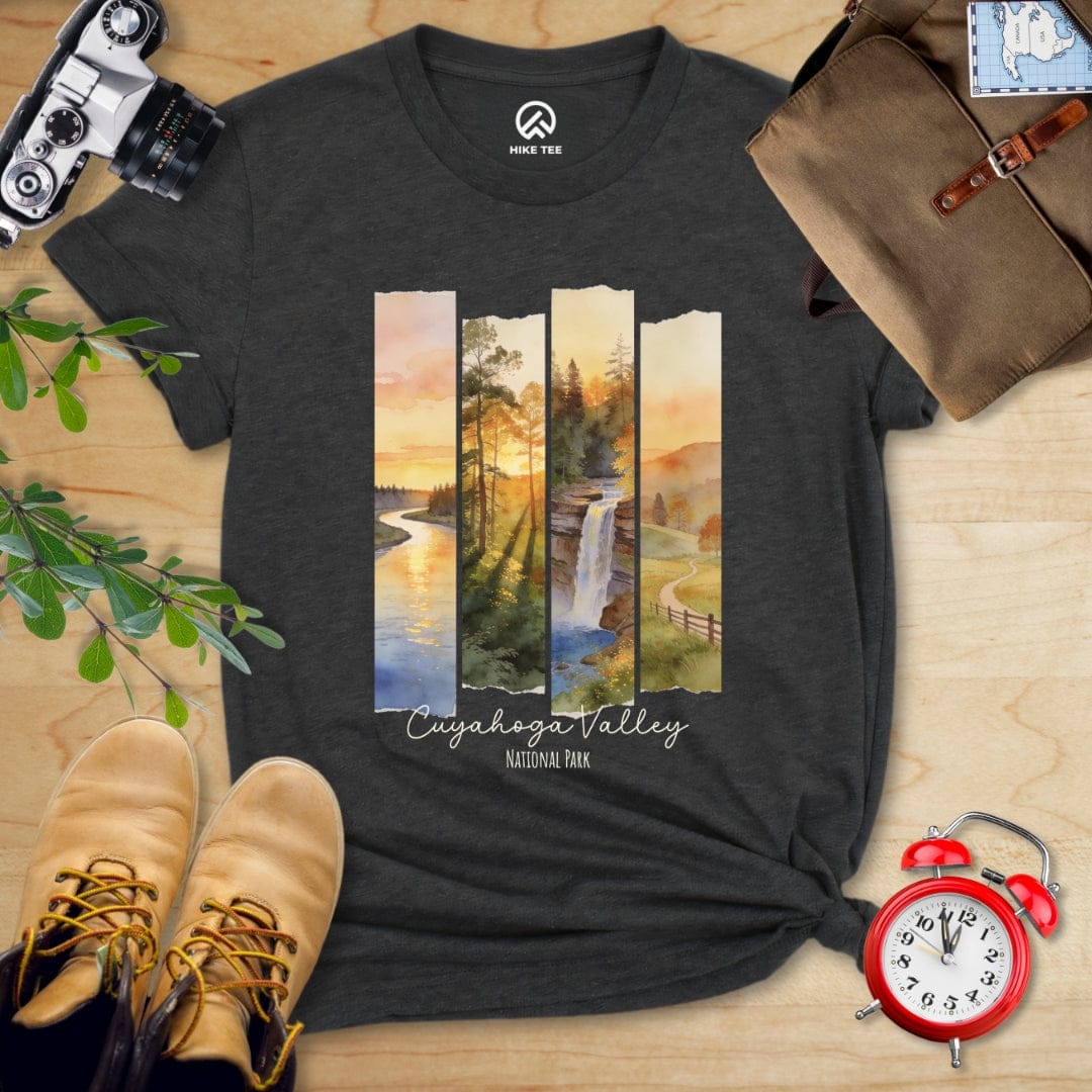 Hike Tee T-Shirt Dark Grey Heather / S Watercolor Cuyahoga Valley National Park Shirt