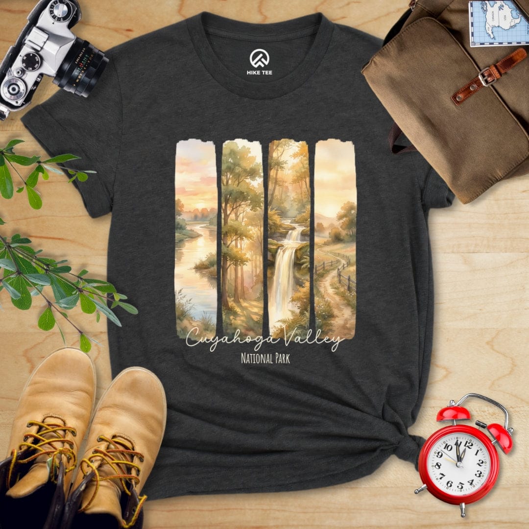 Hike Tee T-Shirt Dark Grey Heather / S Watercolor Cuyahoga Valley National Park Shirt