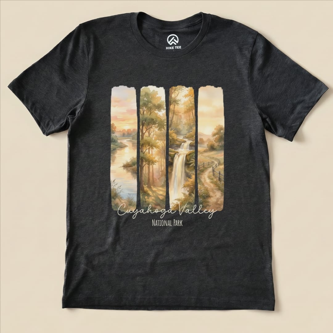 Hike Tee T-Shirt Dark Grey Heather / S Watercolor Cuyahoga Valley National Park Shirt