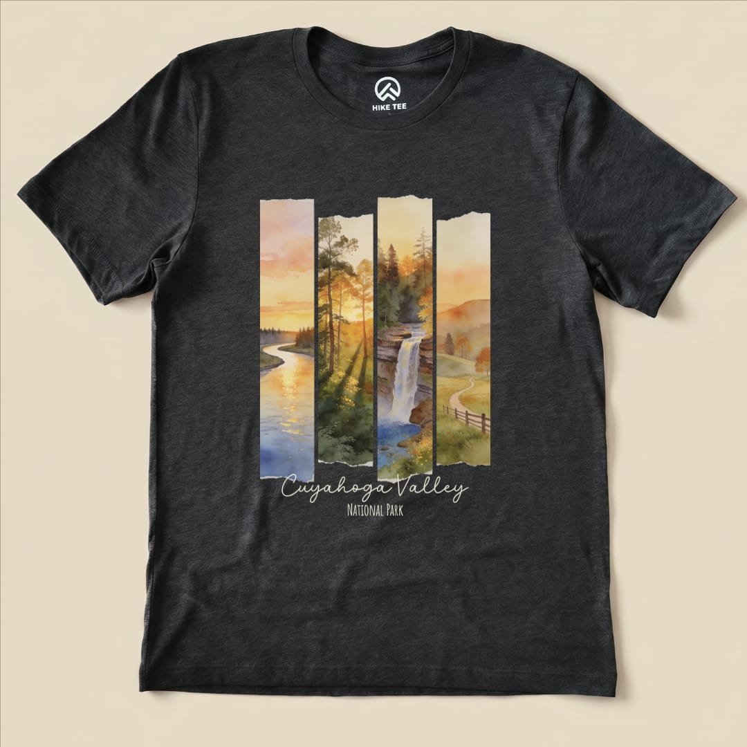 Hike Tee T-Shirt Dark Grey Heather / S Watercolor Cuyahoga Valley National Park Shirt