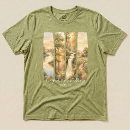 Hike Tee T-Shirt Heather Green / S Watercolor Cuyahoga Valley National Park Shirt