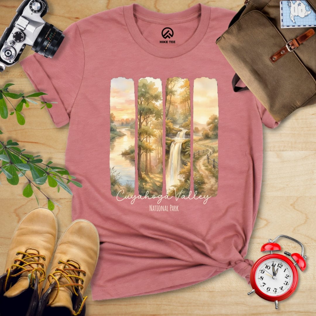 Hike Tee T-Shirt Heather Mauve / S Watercolor Cuyahoga Valley National Park Shirt