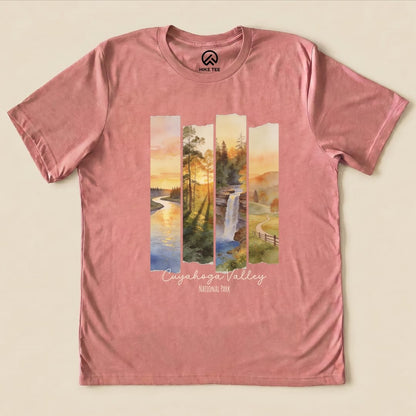 Hike Tee T-Shirt Heather Mauve / S Watercolor Cuyahoga Valley National Park Shirt