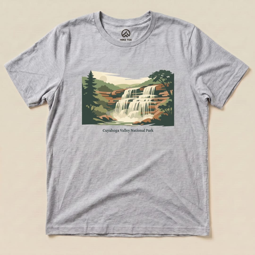 Hike Tee T-Shirt Athletic Heather / S Waterfall Cuyahoga Valley National Park Shirt