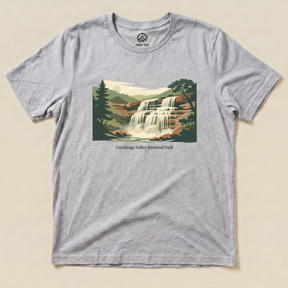 Hike Tee T-Shirt Athletic Heather / S Waterfall Cuyahoga Valley National Park Shirt