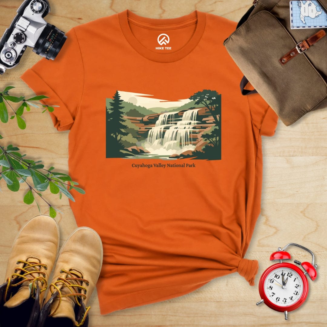 Hike Tee T-Shirt Autumn / S Waterfall Cuyahoga Valley National Park Shirt